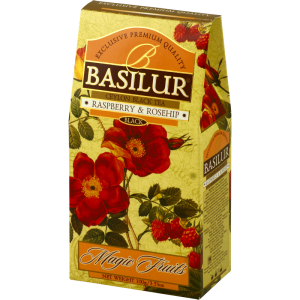 Herbata Basilur Magic Fruits Raspberry & Rosehip 100g stożek - czarna z maliną i różą