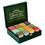 Herbata Ahmad Zestaw Exclusive Mix 120 kopert  w drewnianej skrzynce - 12 rodzajów po 10 torebek