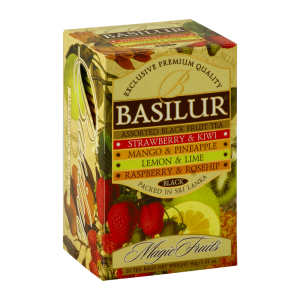 Zestaw Herbat Basilur Assorted Magic Fruits 25 kopert  – 5 smaków czarnych herbat z owocami
