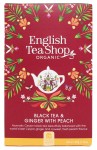Herbata English Tea Shop Black Tea Ginger & Peach 20 kopert - organiczna czarna z imbirem