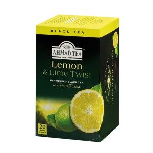 Herbata Ahmad Lemon Lime Twist 20 kopert - czarna ze skórką cytryny