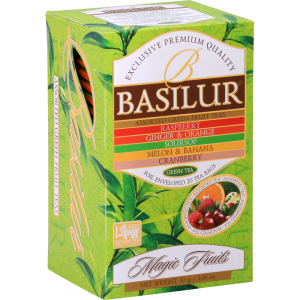 Zestaw Herbat Basilur Assorted Green Magic Fruits 25 kopert  – 5 smaków herbat zielonych z owocami 