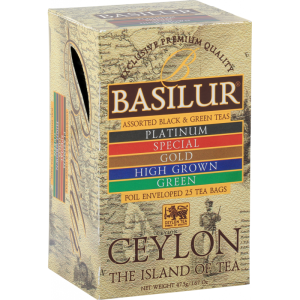 Zestaw Herbat Basilur Assorted Ceylon Island of Tea 25 kopert  – 5 rodzajów herbaty