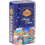 Herbata Basilur Snowy Town 75g puszka - liściasta czarna o smaku waty cukrowej