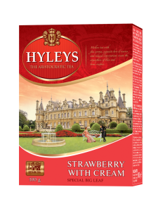 Herbata Hyleys Strawberry With Cream 100g - czarna o smaku kremu truskawkowego