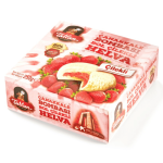 Chałwa Turecka Tatlan Truskawkowa 250g - sezamowa z sosem z białej czekolady i nadzieniem truskawkowym