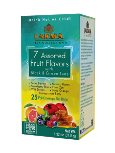 Herbata Lakma 7 Assorted Fruit Flavours 25 kopert - zestaw czarnych i zielonych