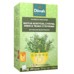 Herbata Dilmah Rooibos Bazylia Azjatycka, Cytryna i Imbir 20x1,5g - ekspresowa z ziołami i owocami