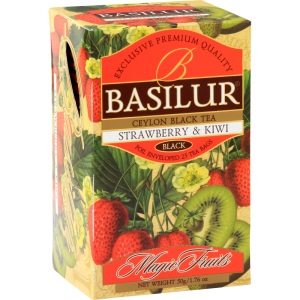 Herbata Basilur Magic Fruits Strawberry & Kiwi 25 kopert - czarna o smaku truskawki i kiwi