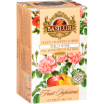 Herbata Basilur Fruit Infusions Wild Rose 25 kopert - owocowa o smaku jabłka z różą i cytryną