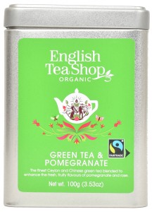 Herbata English Tea Shop Green Tea & Pomegranate 100g w puszce - organiczna zielona z granatem