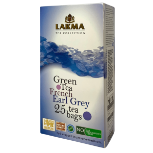 Herbata Lakma Green Tea French Earl Grey 25 torebki - zielona ekspresowa