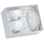 Zestaw dwóch filiżanek 275 ml ze spodkami Celestia porcelana kostna