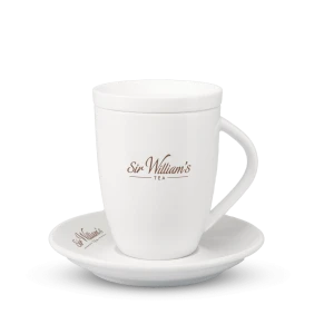 Kubek Sir William's Tea 250 ml do parzenia herbaty - z talerzykiem i pokrywką (1)