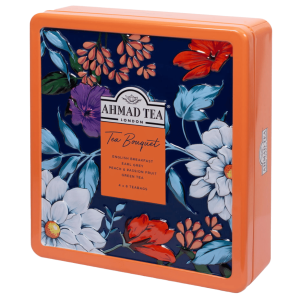 Zestaw herbat Ahmad Tea Bouquet 32 koperty - 4 rodzaje herbat w puszce na prezent