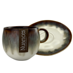 Porcelanowa filiżanka Espresso 120ml ze spodkiem - Easy Life Nuances Brown