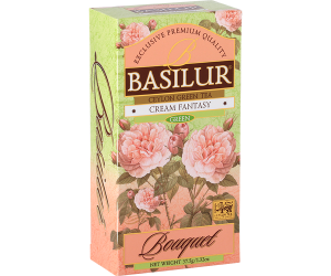 Herbata Basilur Bouquet Cream Fantasy 25 torebek- zielona ekspresowa truskawka wanilia