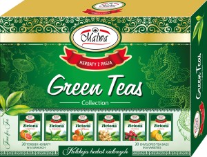 Zestaw Herbat Zielonych Malwa Green Teas 30 Kopert- 6 smaków po 5 kopert