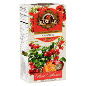 Herbata Basilur Fruit Infusions Cranberry 25 torebek- owocowa z żurawiną