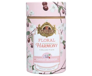 Herbata Basilur Floral Harmony Cherry Blossom 75g w tubie - liściasta zielona o smaku wiśni