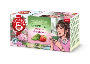 Herbata Zielona Teekanne Matcha Strawberry 20x1,75g - matcha z truskawką w kopertach