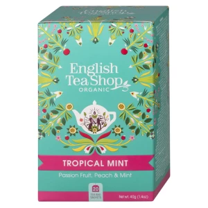 Herbata English Tea Shop Tropical Mint 20 kopert - organiczna biała z tropikalnymi owocami i miętą