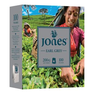 Herbata Jones Earl Grey 100 torebek - czarna cejlońska z aromatem bergamotki, ekspresowa