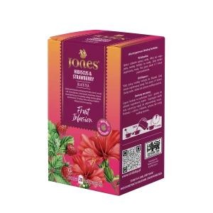 Herbata Jones Hibiscus&Strawberry 20 torebek - czarna cejlońska z hibiskusem i truskawką
