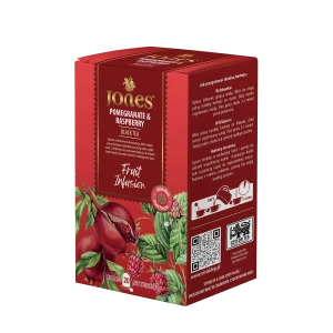 Herbata Jones Pomegranate & Raspberry 20 torebek - czarna cejlońska z granatem i maliną
