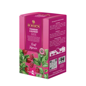 Herbata Jones Strawberry & Raspberry 20 torebek - czarna cejlońska z truskawką i maliną