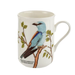 Porcelanowy Biały Kubek Ptaki Europy European Roller Kraska 300 ml - porcelana kostna