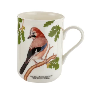 Porcelanowy Biały Kubek Ptaki Europy Eurasian Jay Sójka 300 ml - porcelana kostna