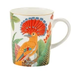 Porcelanowy Kubek z Muchołówką Królewską 330 ml - porcelana kostna egzotyczny ptak