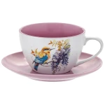Porcelanowa Filiżanka ze Spodkiem 300 ml Żołna i Glicynia Ptaki i Kwiaty