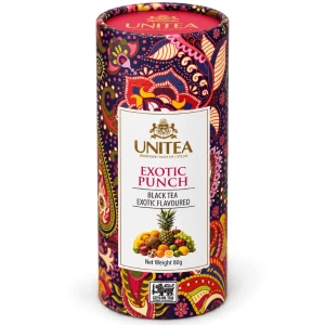 Herbata Unitea Tea Exotic Punch 80g tuba czarna liściasta z owocami egzotycznymi