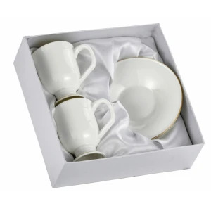 Zestaw dwóch filiżanek 250 ml ze spodkami Estelle porcelana kostna do kawy