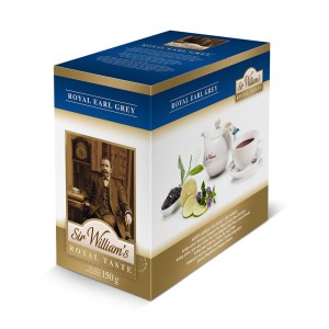 Herbata Sir William's Royal Taste Earl Grey 50x3g - z naturalnym olejkiem bergamotki i bławatkiem w torebkach