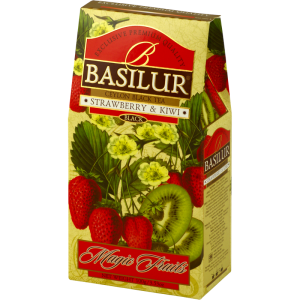 Herbata Basilur Magic Fruits Strawberry & Kiwi 100g stożek - czarna z truskawką i kiwi